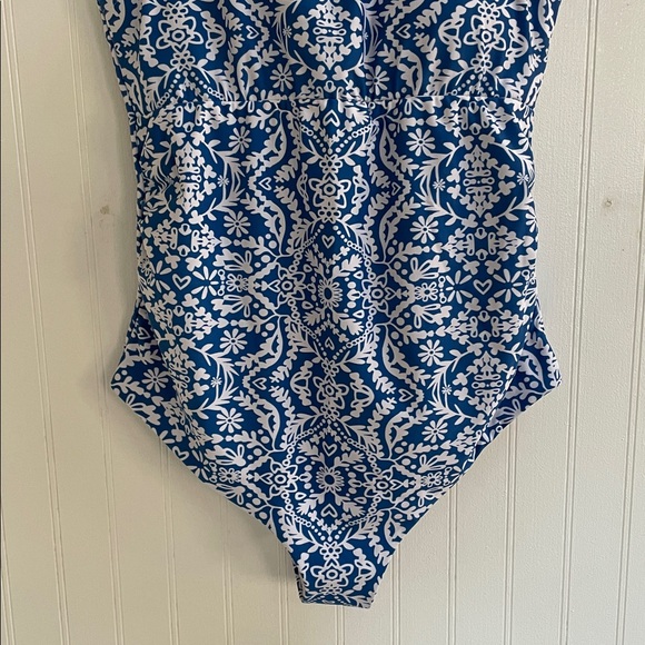 Seraphine Blue and White Maternity One-Piece Swimsuit - Picture 5 of 10
